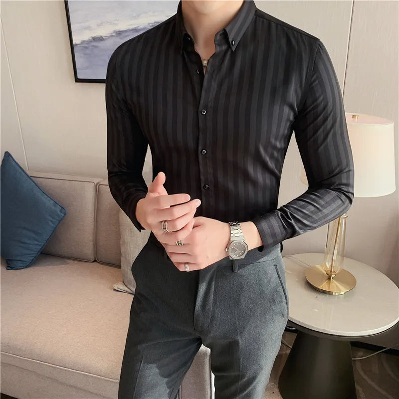 Camisa Social Masculina Listrada - Maximino Moda