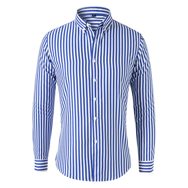 Camisa Social Masculina Slim Listrada